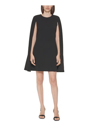 Calvin Klein Women's Cape Sleeve Sheath Dress Black Size 10