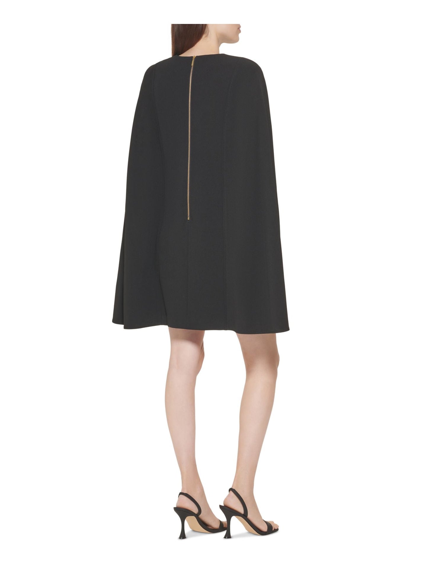 Calvin Klein Women's Cape Sleeve Sheath Dress Black Size 10