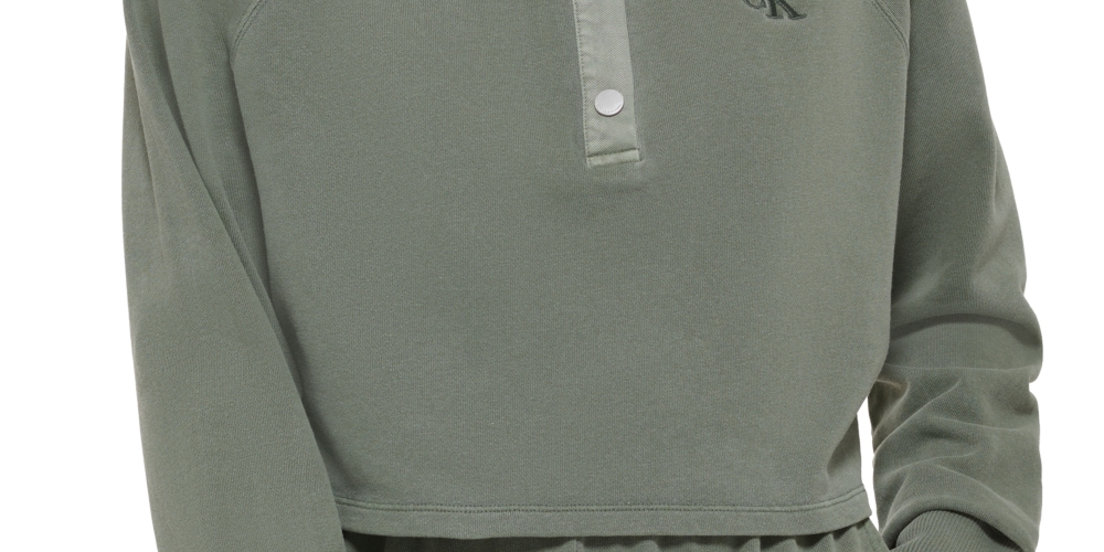 Calvin Klein Women's Cotton Polo Sweatshirt Green Size Medium
