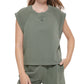 Calvin Klein Jeans Women's Sleeveless Cotton Sweatshirt Green Size Large