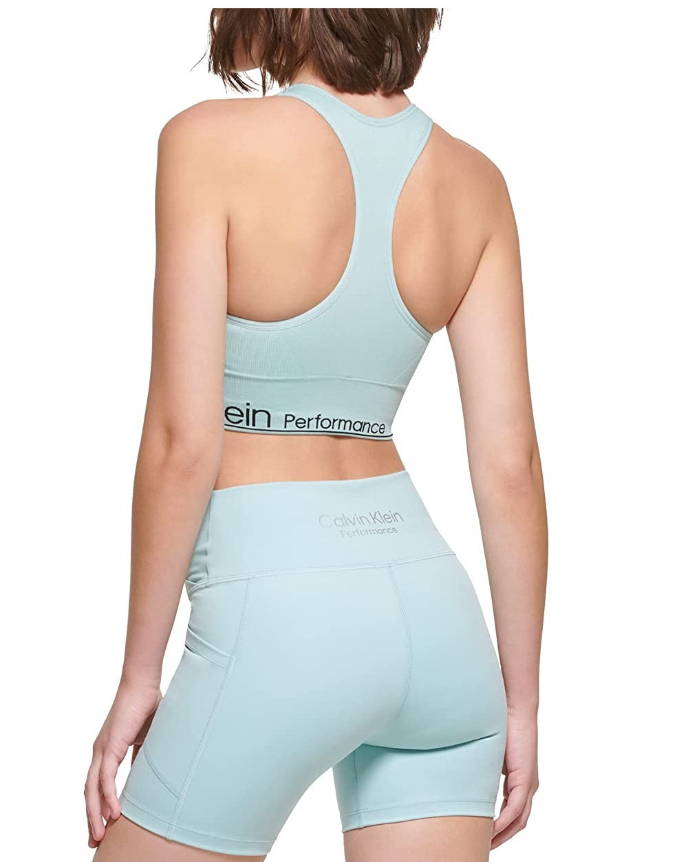 Calvin Klein Performance Women's Medium Impact Racerback Sports Bra Blue Size M