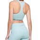 Calvin Klein Performance Women's Medium Impact Racerback Sports Bra Blue Size Large
