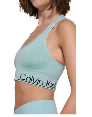 Calvin Klein Performance Women's Medium Impact Racerback Sports Bra Blue Size M