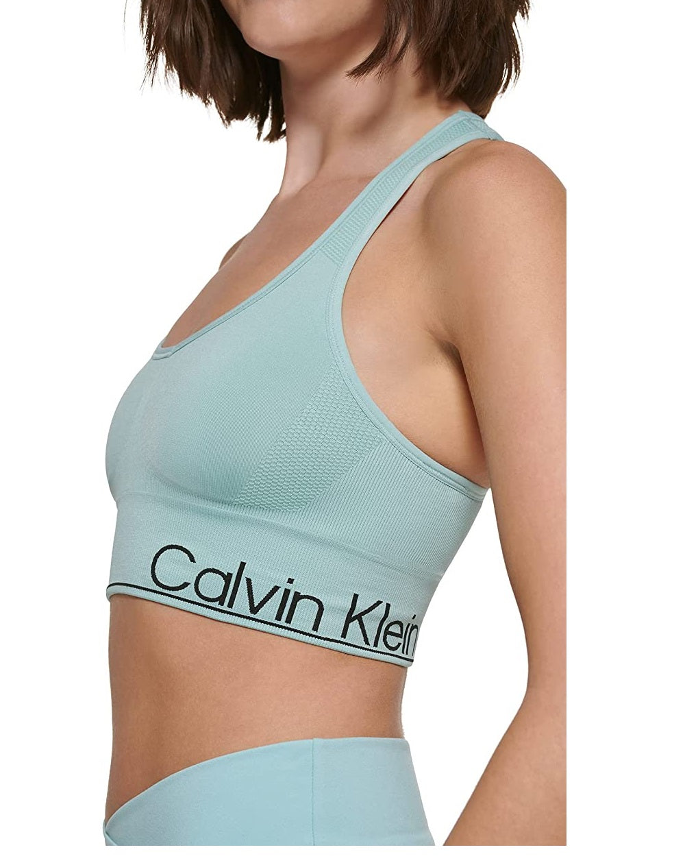 Calvin Klein Performance Women's Medium Impact Racerback Sports Bra Blue Size Large