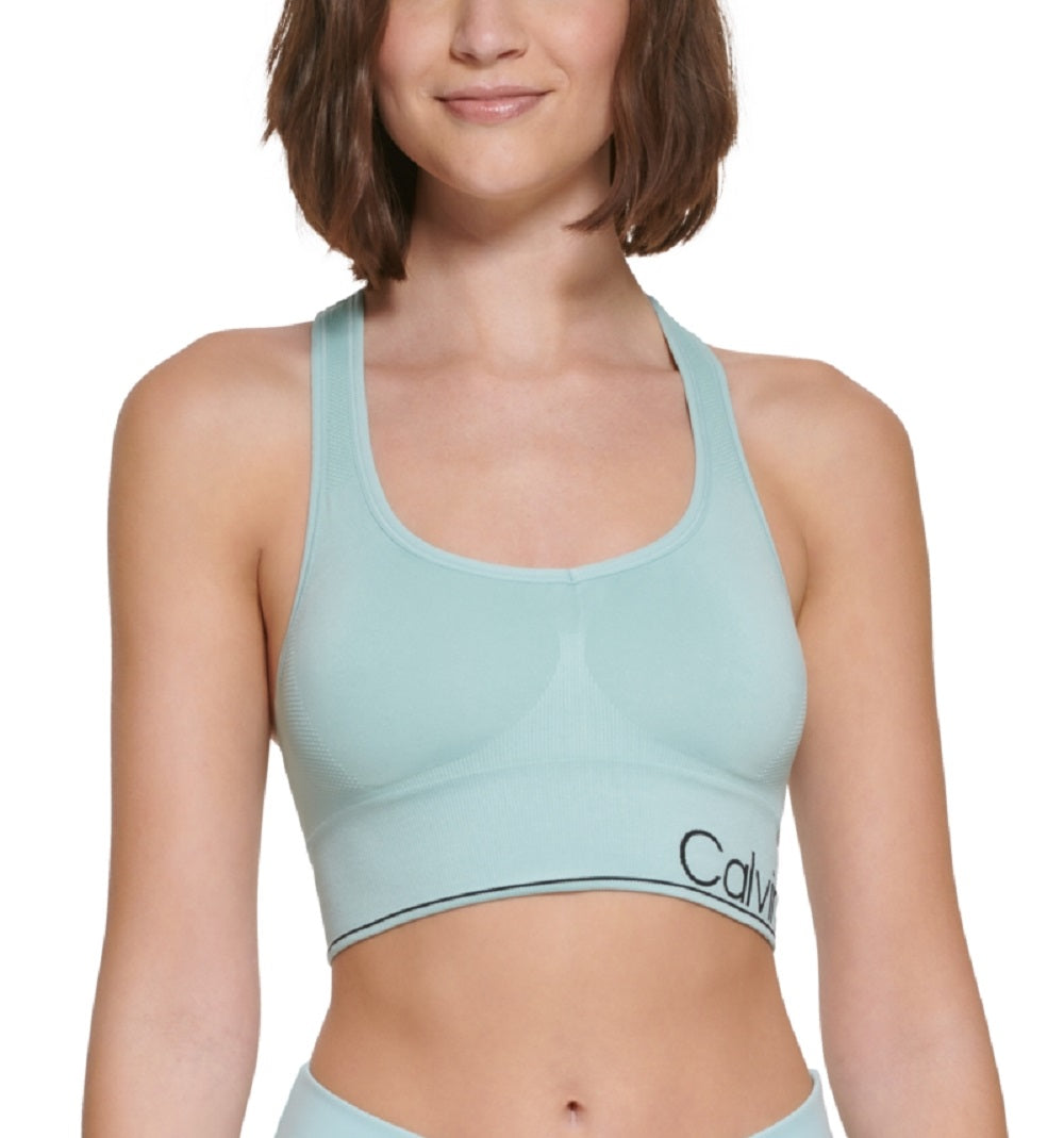 Calvin Klein Women's Impact Racerback Sports Bra Green Size S