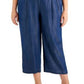 Calvin Klein Women's Denim Wide Leg Cropped Pants Blue Size 2X