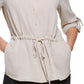 Calvin Klein Women's Tie Waist Button Down Shirt Brown Size Large