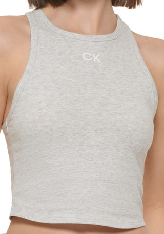 Calvin Klein Women's Racerback Crop Top Gray Size Large