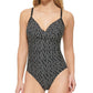 Calvin Klein Women's Twist Front Tummy Control One Piece Swimsuit Black Size 4