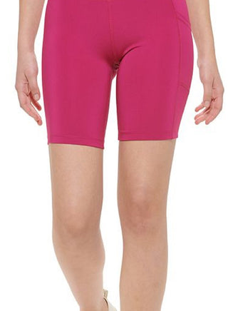 Calvin Klein Women's High Waist Side Pocket Bike Shorts Pink Size Large