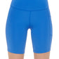 Calvin Klein Women's High Waist Side Pocket Bike Shorts Blue Size Large