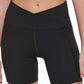 Calvin Klein Women's Crossover Waist Bike Shorts Black Size Large