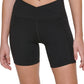Calvin Klein Women's Crossover Waist Bike Shorts Black Size Large