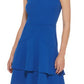 Calvin Klein Women's Tiered Sheath Dress Blue Size 12Petite