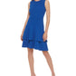 Calvin Klein Women's Tiered Sheath Dress Blue Size 8Petite