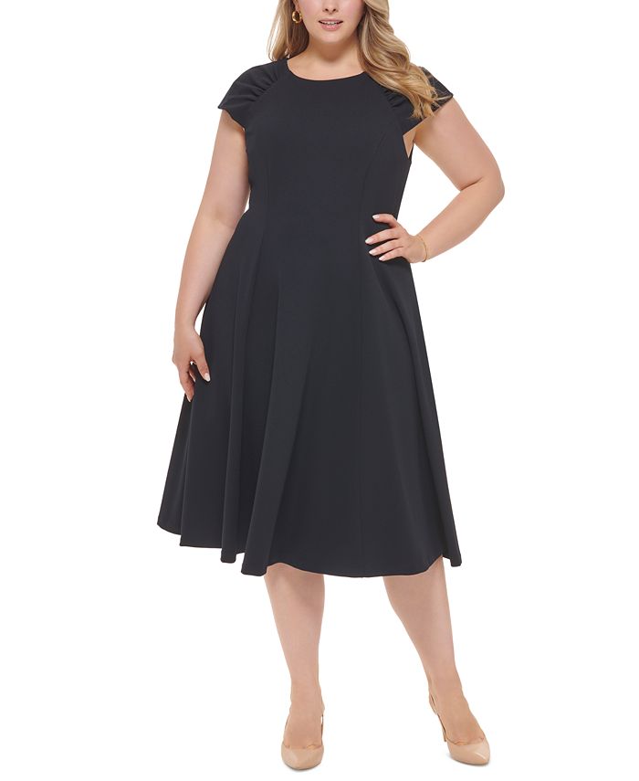 Calvin Klein Women's Cap Sleeve Dress Blue Size 16W