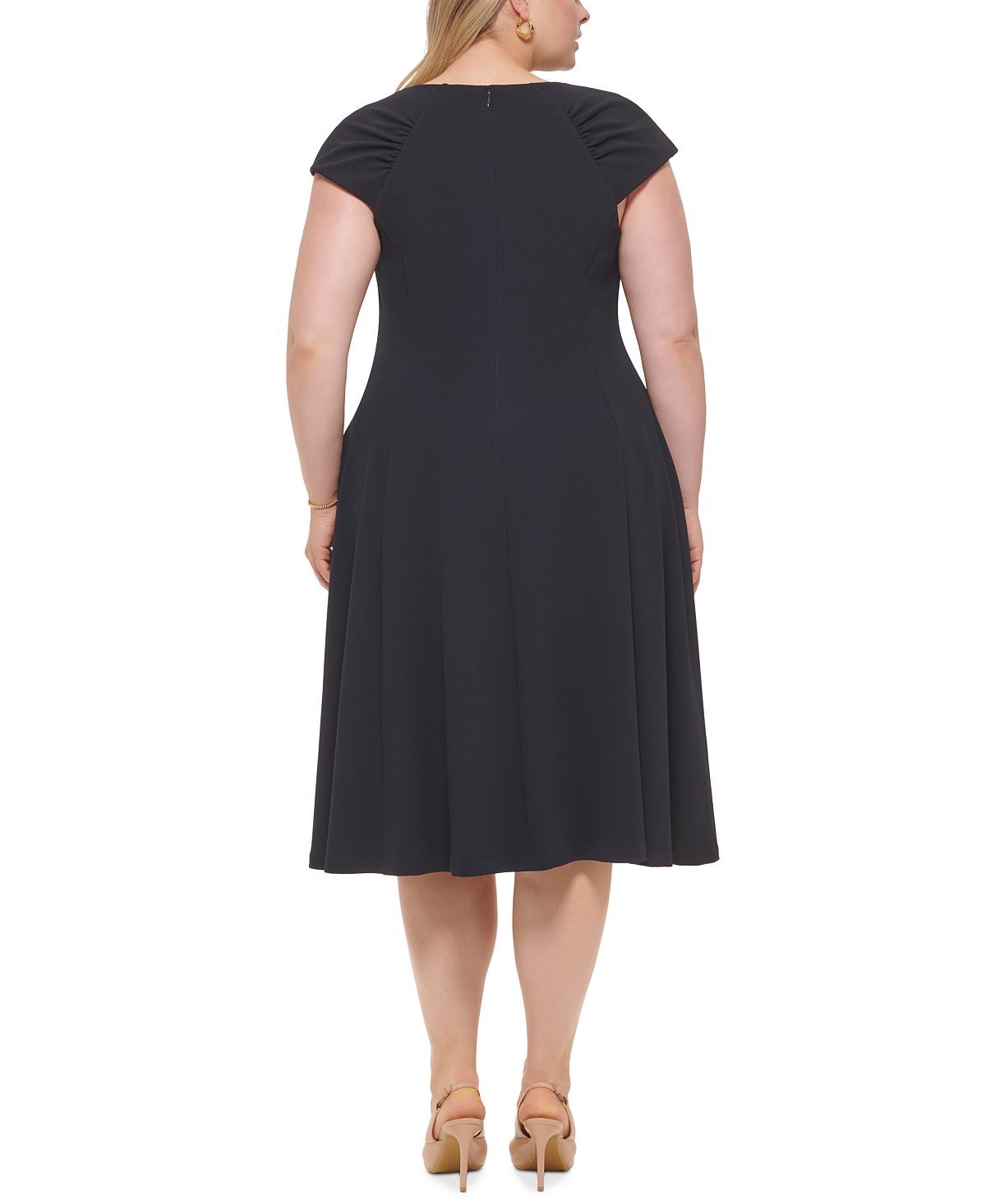 Calvin Klein Women's Cap Sleeve Dress Blue Size 14W