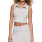 Calvin Klein Women's Cropped Polo Tank Top Brown Size X-Small