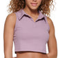 Calvin Klein Women's Cropped Polo Tank Top Brown Size Medium