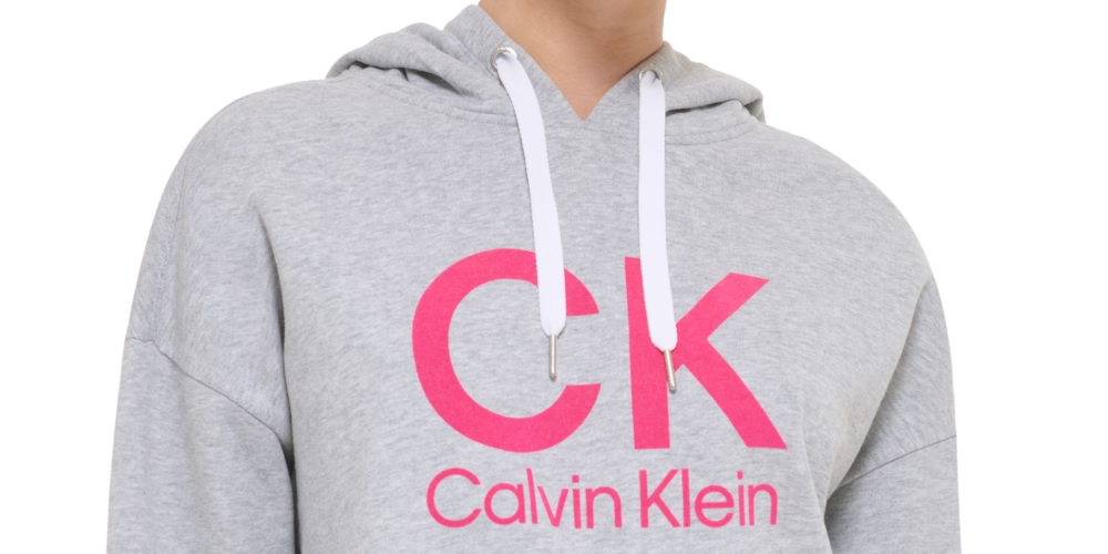Calvin Klein Women's Graphic Logo Hoodie Gray Size Large