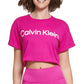 Calvin Klein Women's Logo Cropped T-Shirt Pink Size Medium