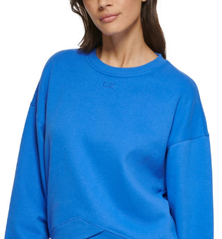 Calvin Klein Women's Crossover Hem Pullover Blue Size Small