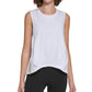 Calvin Klein Women's Cotton Cinched High Low Top White Size Medium
