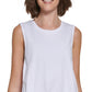 Calvin Klein Women's Cotton Cinched High Low Top White Size Medium