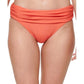 Tommy Hilfiger Women's Ruched Fold-Over Bikini Bottoms Swimsuit Orange