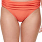 Tommy Hilfiger Women's Ruched Fold-Over Bikini Bottoms Swimsuit Orange