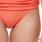 Tommy Hilfiger Women's Ruched Fold-Over Bikini Bottoms Swimsuit Orange