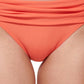 Tommy Hilfiger Women's Ruched Fold-Over Bikini Bottoms Swimsuit Orange