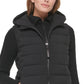 Calvin Klein Women's Hooded Quilted Zip Front Vest Black Size X-Large