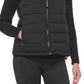 Calvin Klein Women's Hooded Quilted Zip Front Vest Black Size Large