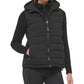 Calvin Klein Women's Hooded Quilted Zip Front Vest Black Size Large