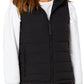 Calvin Klein Women's Hooded Quilted Zip Front Vest Black Size Small