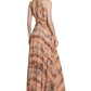 Calvin Klein Women's Snake Print Halter Gown Brown Size 16