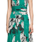Calvin Klein Women's Metallic Embroidered Floral Print Maxi Dress Green Size 6