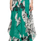 Calvin Klein Women's Metallic Embroidered Floral Print Maxi Dress Green Size 6