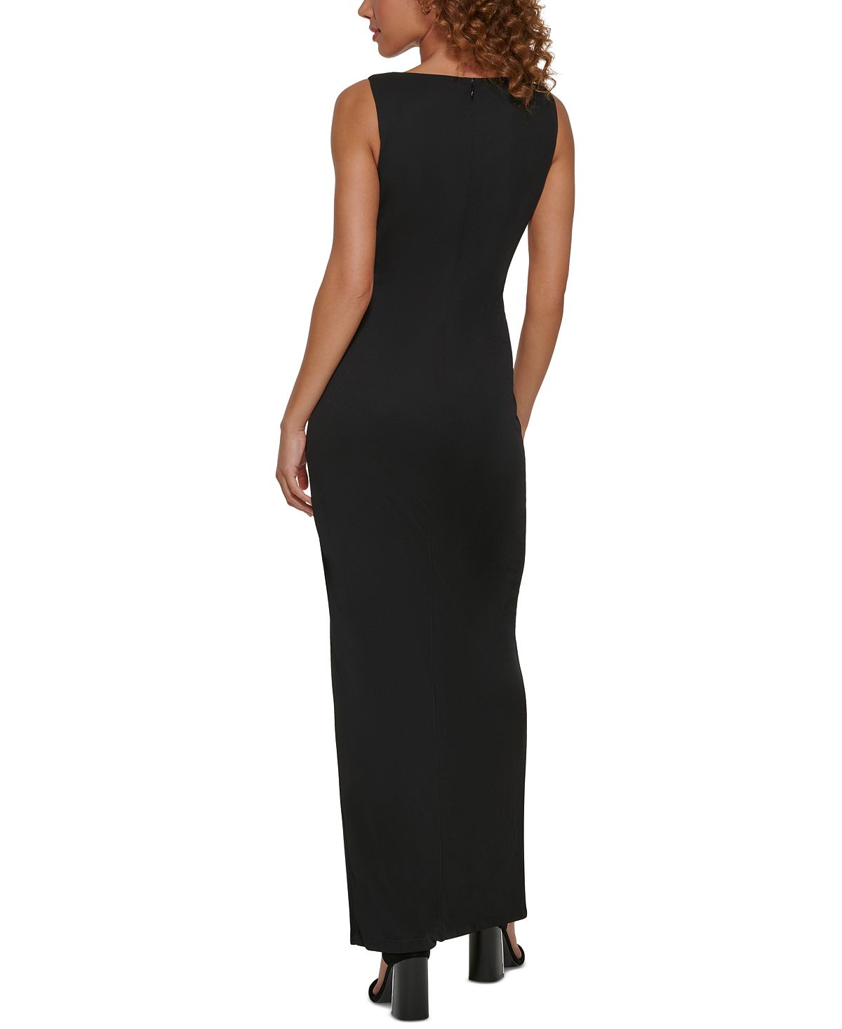 Calvin Klein Women's Scuba Crepe Cutout Gown Black Size 16