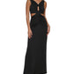 Calvin Klein Women's Scuba Crepe Cutout Gown Black Size 16