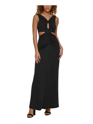 Calvin Klein Women's Scuba Crepe Cutout Gown Black Size 10