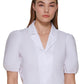 Calvin Klein Women's Short Sleeve Blouse White Size X-Large
