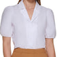 Calvin Klein Women's Short Sleeve Blouse White Size X-Large