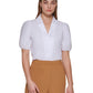 Calvin Klein Women's Short Sleeve Blouse White Size X-Large