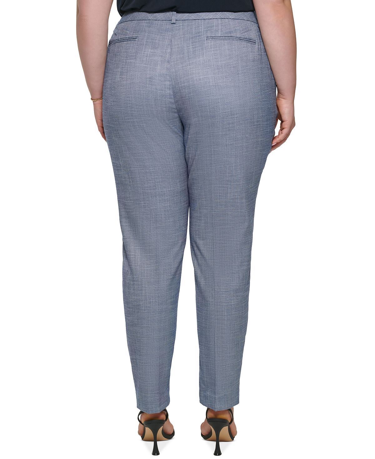 Calvin Klein Women's Mid Rise Ankle Zip Pants Blue Size 16W