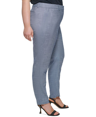 Calvin Klein Women's Mid Rise Ankle Zip Pants Blue Size 16W