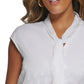 Calvin Klein Women's Cap Sleeve Tie Neck Blouse White Size Petite Large