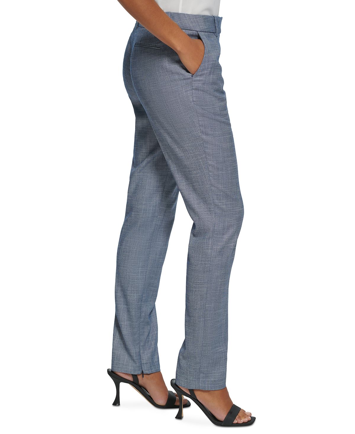 Calvin Klein Women's Mid Rise Ankle Zip Pants Blue