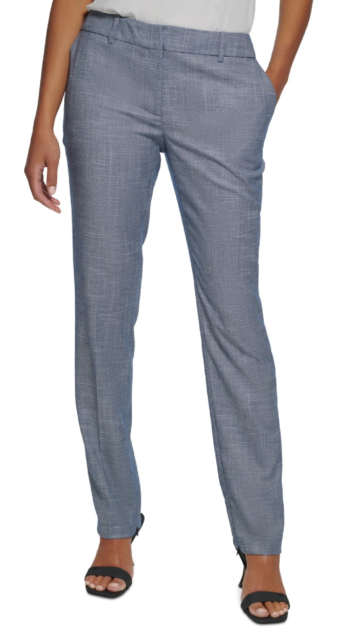 Calvin Klein Women's Mid Rise Ankle Zip Pants Blue